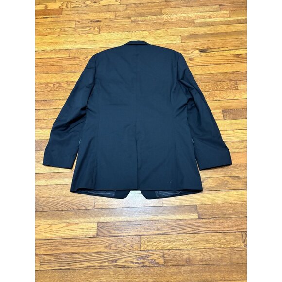 Chaps Ralph Lauren Mens Blazer Jacket Sz 42L Black Solid Poly Wool Sport Coat - Picture 7 of 7